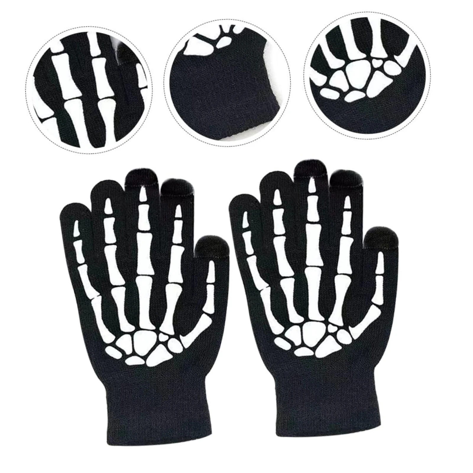 Gants de fête fluorescents qui brillent dans le noir pour enfants – Gants lumineux élastiques pour Raves, cyclisme de nuit ou costume d'Halloween