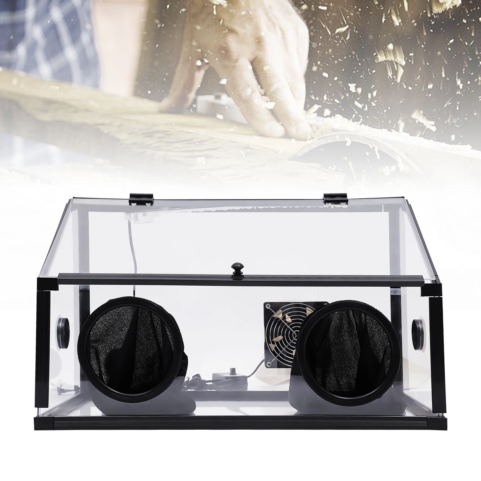 

Fully Enclosed Dust Box 110v 30w Electric Grinding Table Polisher Dust Box with 5.9-Inch Hole Diameter, Acrylic Cover Dust Box