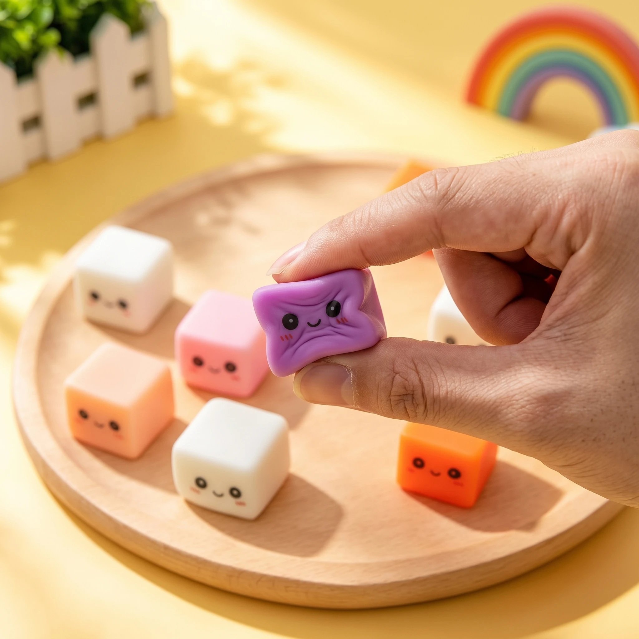 Adult Square Squishy Stick Fidget Toy Delightful Stick Slow Rebound Stress Ball Imitation Smile Squeeze Toy Anti-stress Toys