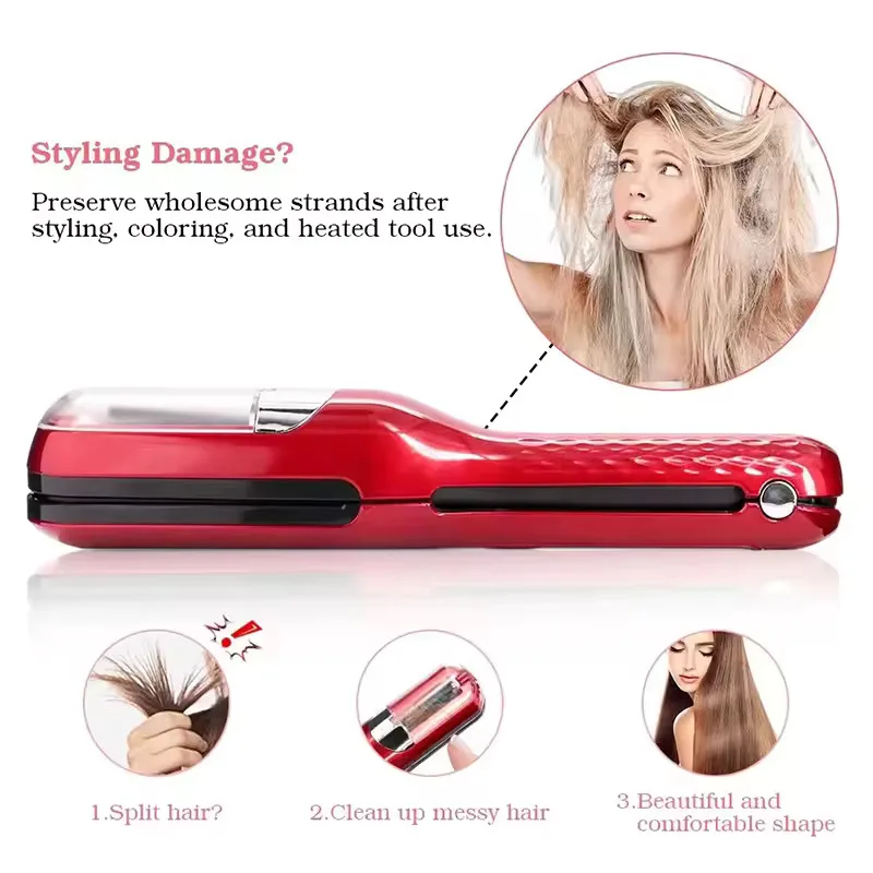 Rechargeable Cordless Split Hair Trimmer Hair Split Ends Trimmer Remover Damaged Hair Repair Straight Curly Beauty Hair Care