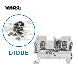Diode Terminal Block 10Pc Push-in 2.5mm Wire 1N4007 1A/1200V PT2.5/PTTB2.5-DT PT2.5-TW/QU-DT Component DIN Rail Connector PT 2.5