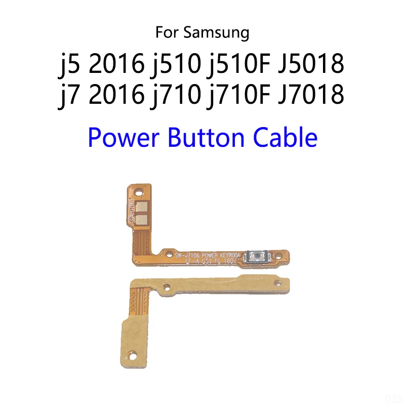 1PCS For Samsung Galaxy J5 2016 J510 J510F J5108 J7 J710 J710F J7108 Power Button Switch Volume Button Mute On / Off Flex Cable