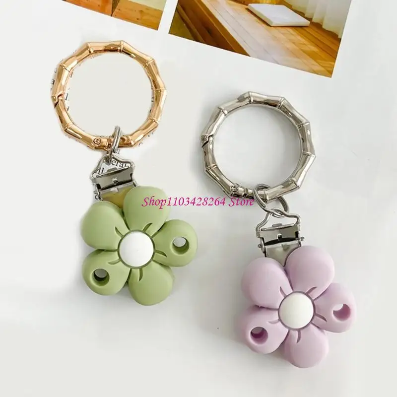  Newborns Pacifier Clip Comfortable Silicone Flower Charm Adjustable Clasp Colorful Design For Day Night Use