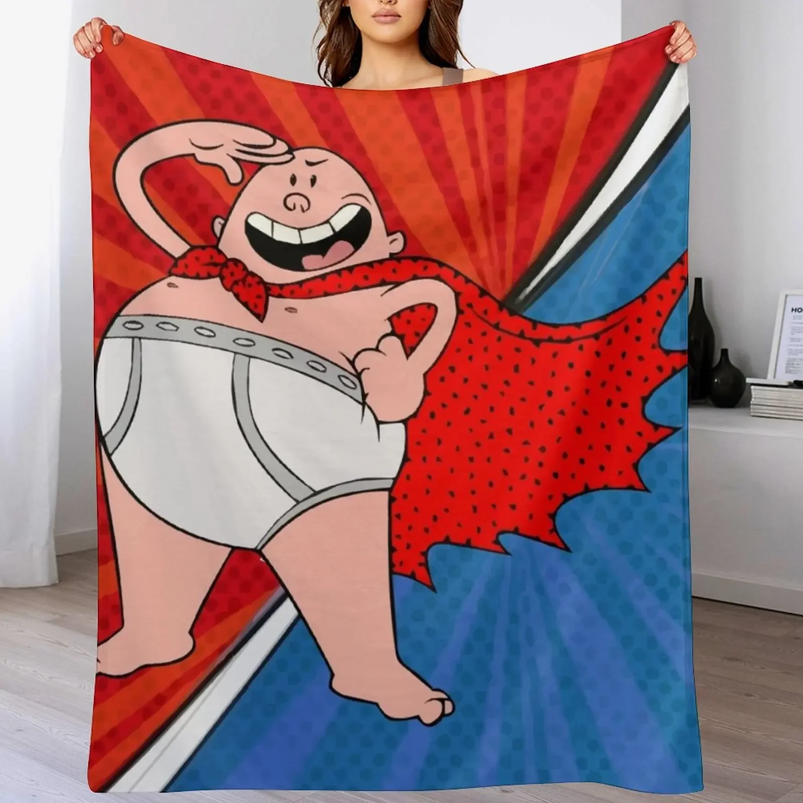 

Captain Underpants - Comic Cartoon Throw Blanket Vintage manga Thins Beautifuls Blankets