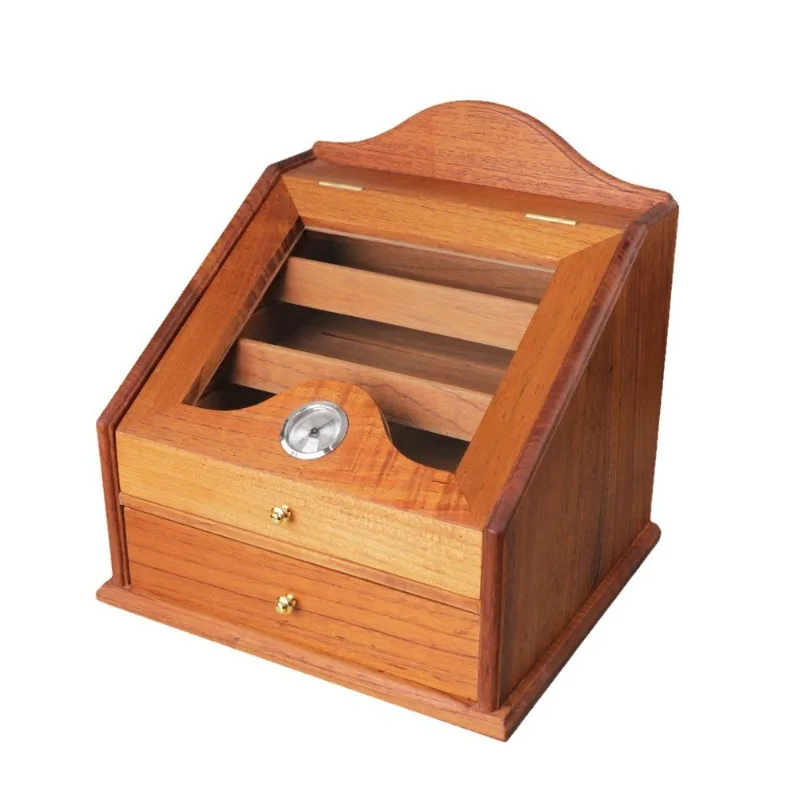 Cedar Wood Cigar Moisturizer Large Capacity Electronic Cigar Cabinet Storage Sealed Moisture-proof Visual Box