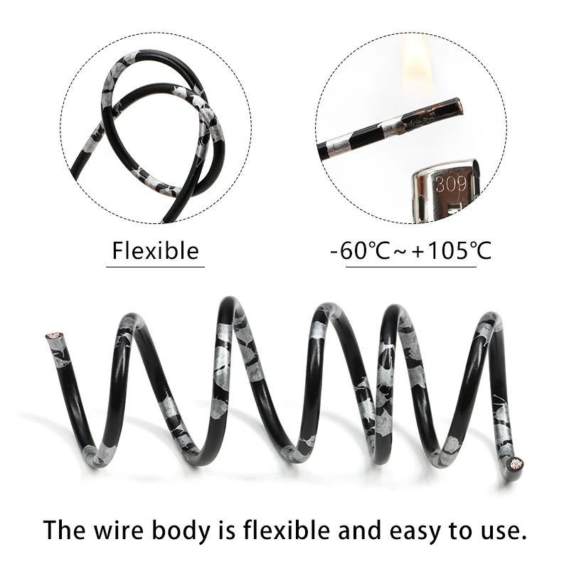 2 - 100 متر AVSS سلك السيارة 22 20 18 16 14 13AWG PVC مكبر صوت تلقائي كابل تعديل الصوت مرن سلك طاقة من النحاس النقي #4