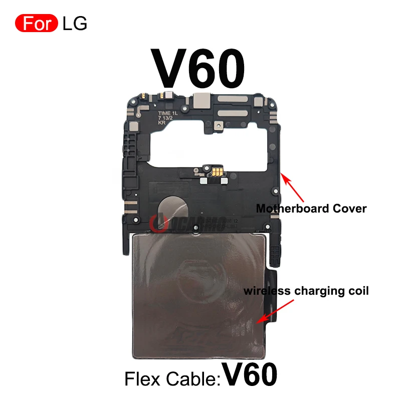 For LG V60 Wireless Charging Coil NFC Module With Motherboard Cover Holder Replacement Repair Part