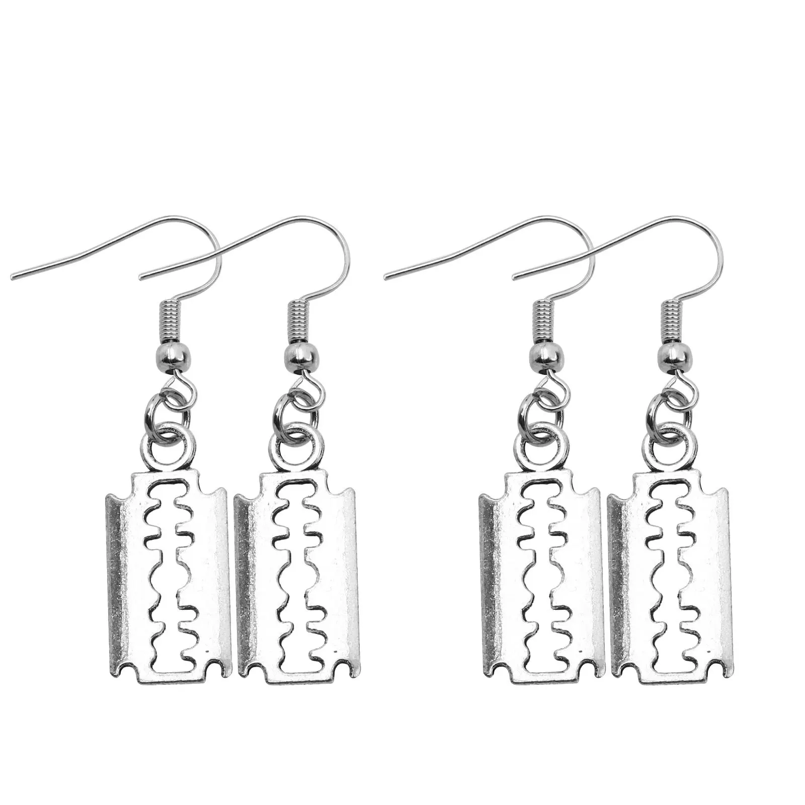 

2Pairs Creative Punk Chopper Earrings Alloy Material Personalized Fashion for Weddings Travel Daily Life Punk Dangle Earrings