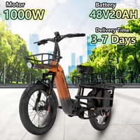 Lankeleisi Wombat-1 Electric Bike 1000W Motor 48V20AH Lithium Battery Adult City Electric Bike 20-inch Tire Urban Riding E-bike