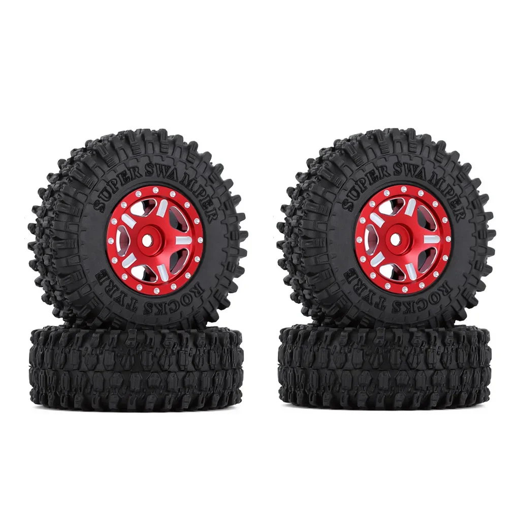 

52*18mm 1.0" Beadlock Wheel Rims Tires Set for 1/24 RC Crawler Car Axial SCX24 AXI00001 Deadbolt Gladiator Xiaomi JIMNY