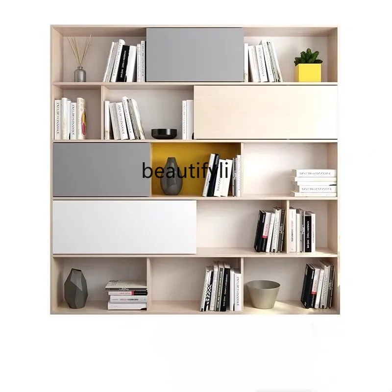 

Nordic Bookcase Creative Personality Bookshelf and Storage Shelf Decorative Storage Cabinet Display Showcase