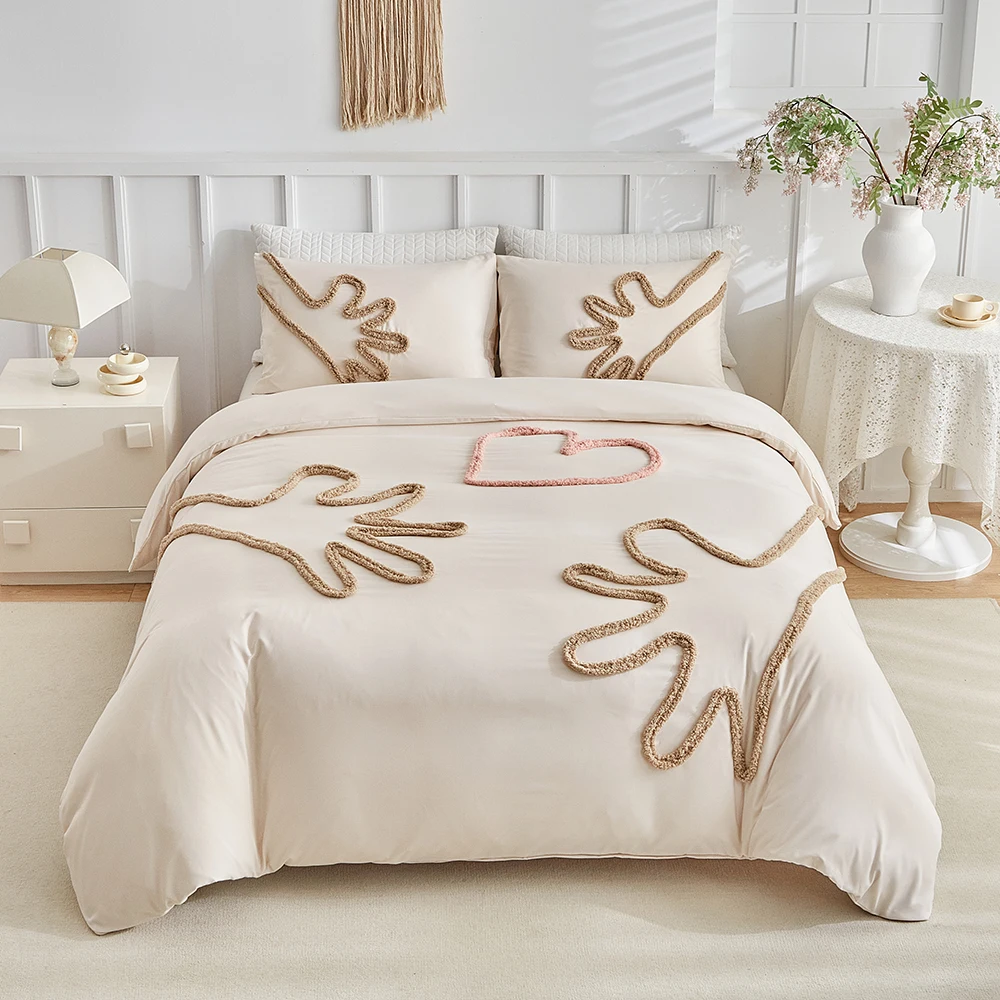 

Пододеяльник Комплект постельного белья Twin Full Queen King Size 135x200 Nordic Quilt Cover 240x220 Double Single Hug Heart Постельное белье 200x200