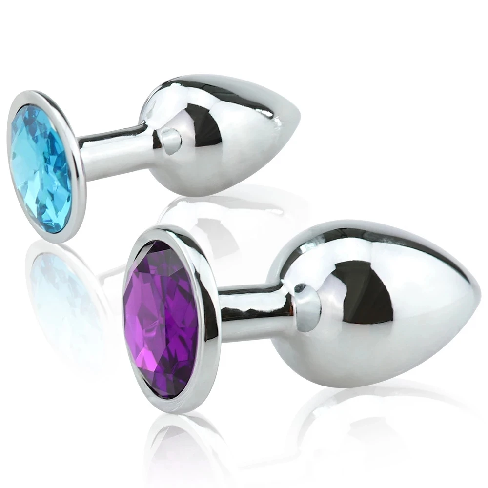 3 حجم الكبار المكونات الشرج مع المجوهرات المثيرة الملونة الفولاذ المقاوم للصدأ بعقب المكونات الشرج الخرز الكريستال محفز الجنس لعب دسار