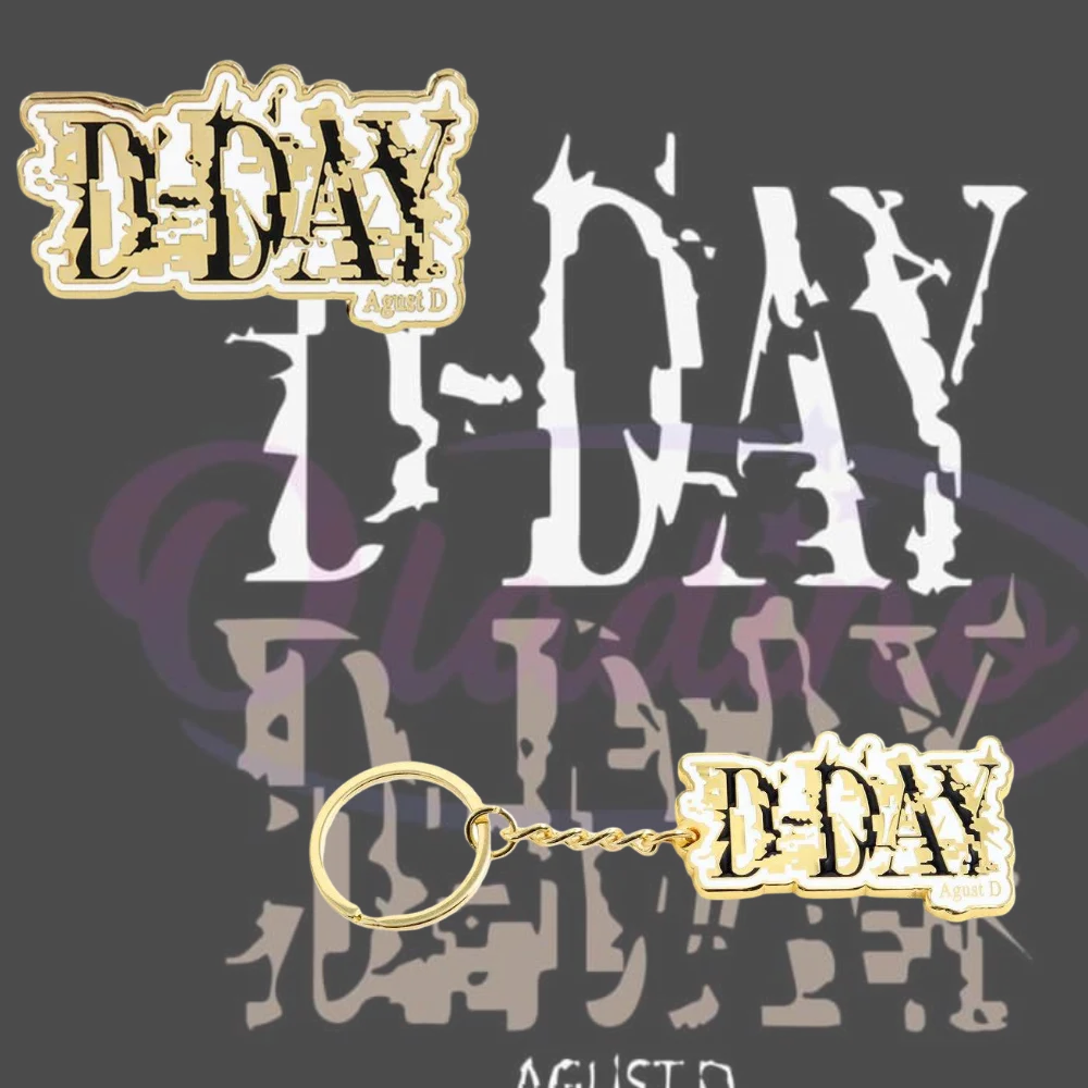 Agust D - D Day Enamel Pin Keychain Music Album Cover Key Ring World Tour Peripheral Singer Fans Gifts Collection Souvenirs