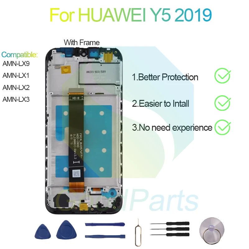 Для HUAWEI Y5 2019, ЖК-дисплей, экран 5,71 дюйма, AMN-LX9, AMN-LX1, AMN-LX2 Y5 2019, сменный сенсорный дигитайзер в сборе