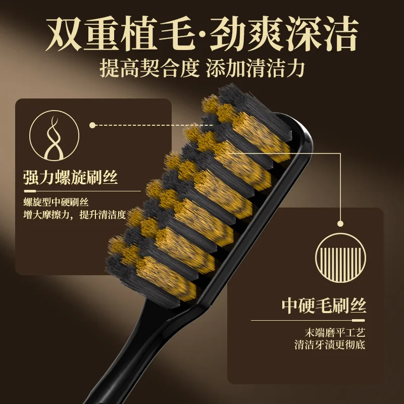 [6 grid rhyme luxury high-end gift box] Long head wide head medium hard hair brush head deep cleaning adult household