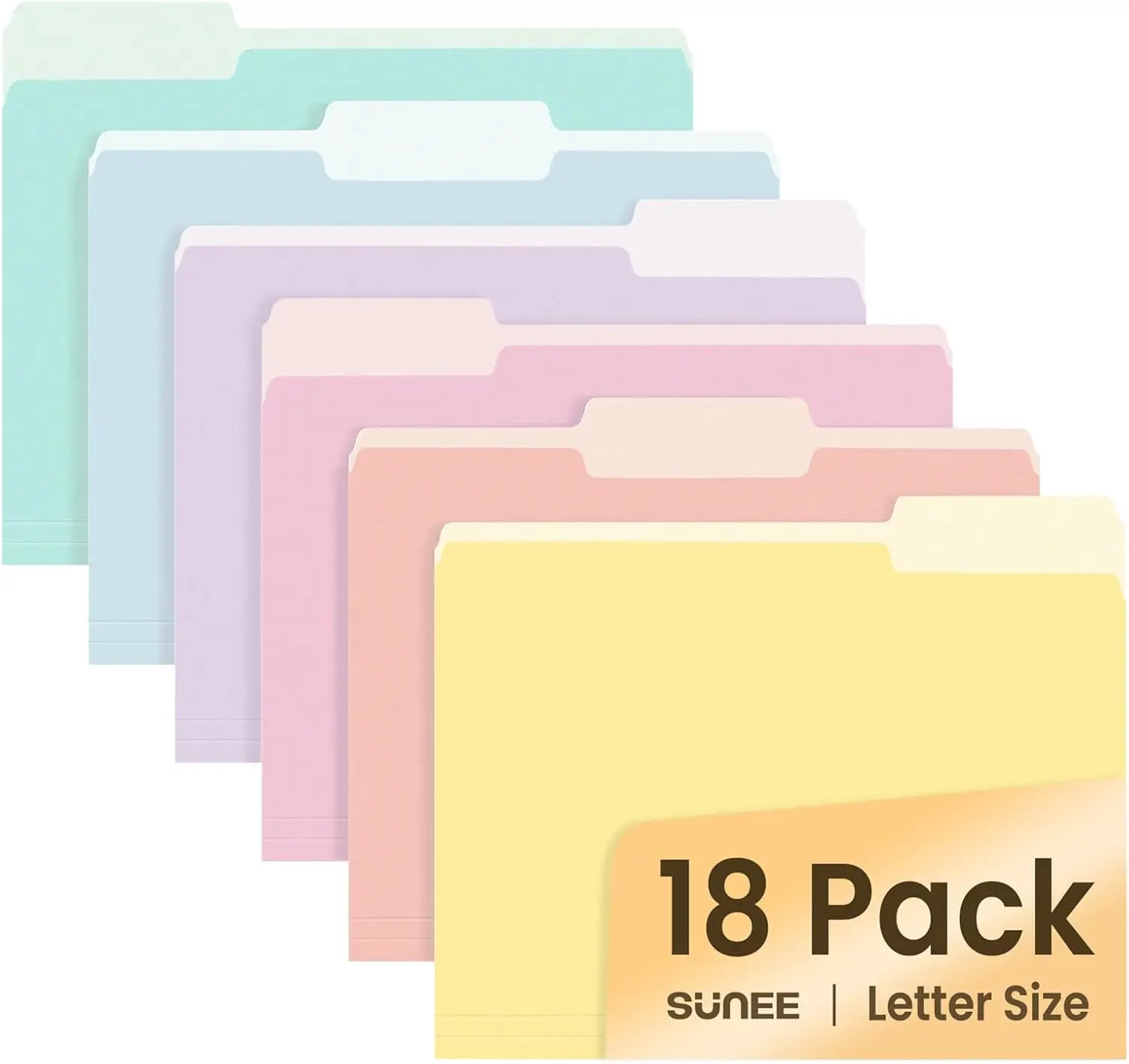 

18-Pack Manila Folders, 8.5 x 11, Colored File Folders for Home Office School Supplies in Soft Colors