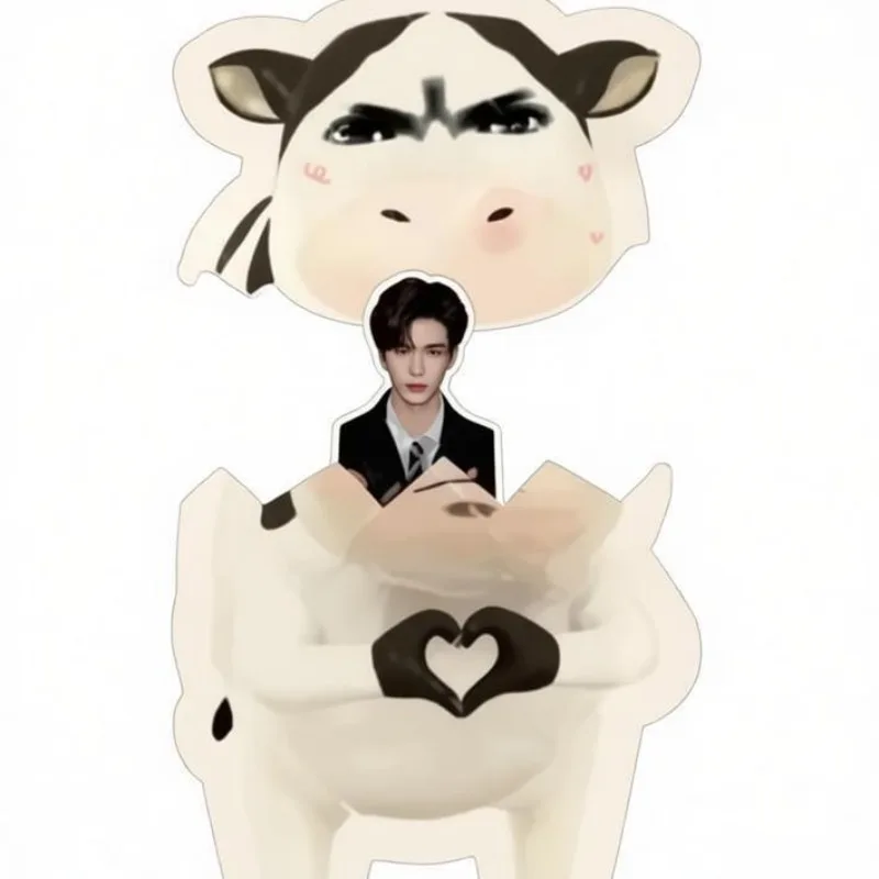 Star Zhang Linghe Pulling Egg Firmware Grass Cow Surrounding Material Acrylic Pendant Student Backpack Hanger Funyy Fans Gift