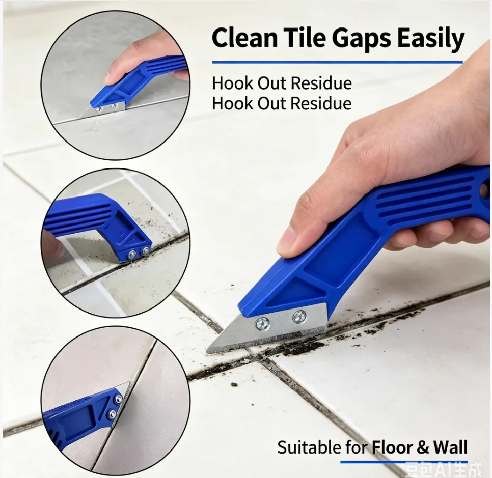 Tile Joint Cleaner Tungsten Carbide Blade For Ceramic Tile Gap Grout Cleaning Wall Floor Paint Scraper Tool Color Random
