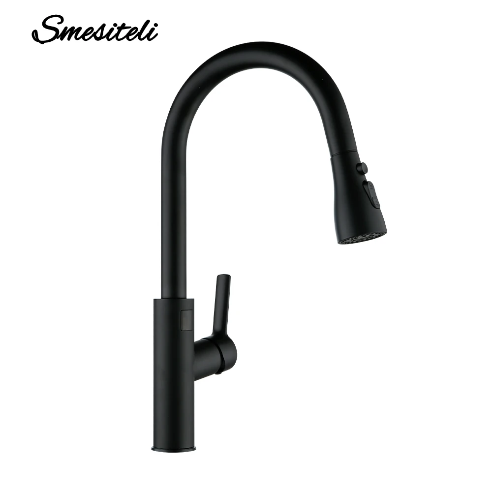 

Matte Black Touch On Kitchen Faucet Hot And Cold Pull Out Kitchen Sink Mixer Tap Digital Display Function Rotatable Kitchen Tap