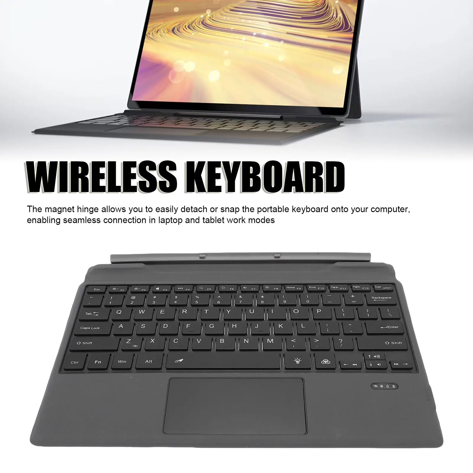 【New】Bluetooth Keyboard Fit for Latitude 7320 K19M 5285 5290 7200 7210 Laptop Detachable Travel Keyboard with Touchpad Backlit