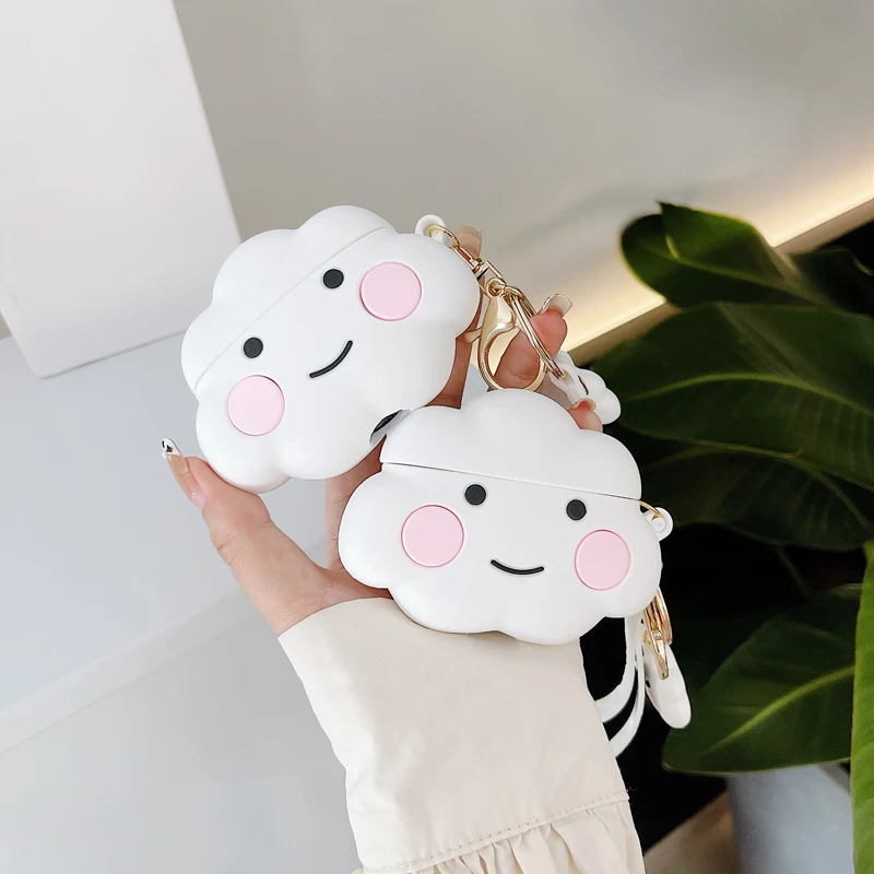 

Cute Cloud Clouds Case for HUAWEI FreeBuds 3 4 4i Generation Pro Cover Protective Earphone Shell Cartoon Lovely with Pendant