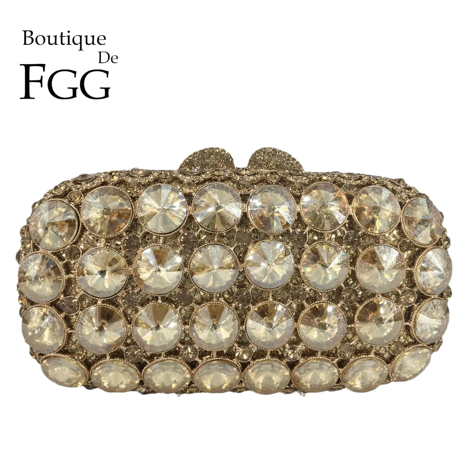 

Boutique De FGG Women Evening Bags and Clutches Wedding Bridal Crystal Clutch Handbags Party Bridal Rhinestone Purse