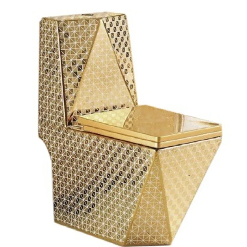 Gold toilet electroplated ceramic super swirl siphon water-saving deodorant luxury toilet