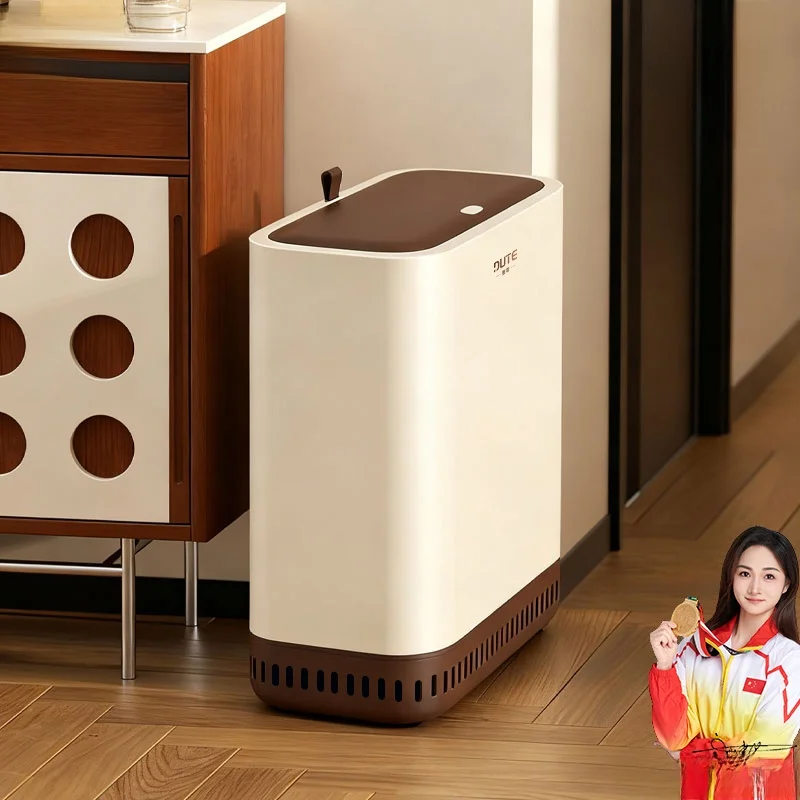 

Уникальное мусорное ведро для ванной комнаты большой вместимости с крышкой, узкое, для домашнего использования, с автоматическим встраиванием мешка, для туалета, DUTE