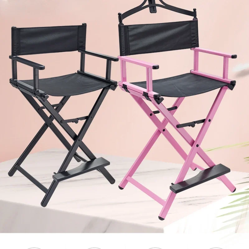 

Modern Portable Aluminum Director Chair with Headrest - Portable Makeup Artist/Manager Folding Chair for Better Rest