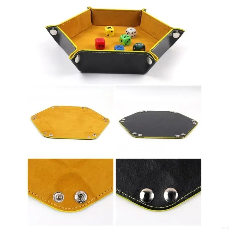   Dices Holder Storage Box Portable Folding Dices Tray Dices Rolling Tray Dices Coin Purse Holder for Bar Dices Game
