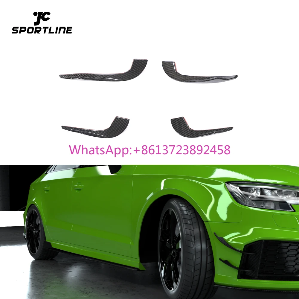 

JC Sportline Carbon Fiber RS3 Front Canards Fins for Audi RS3 8V Sedan 2017-2019
