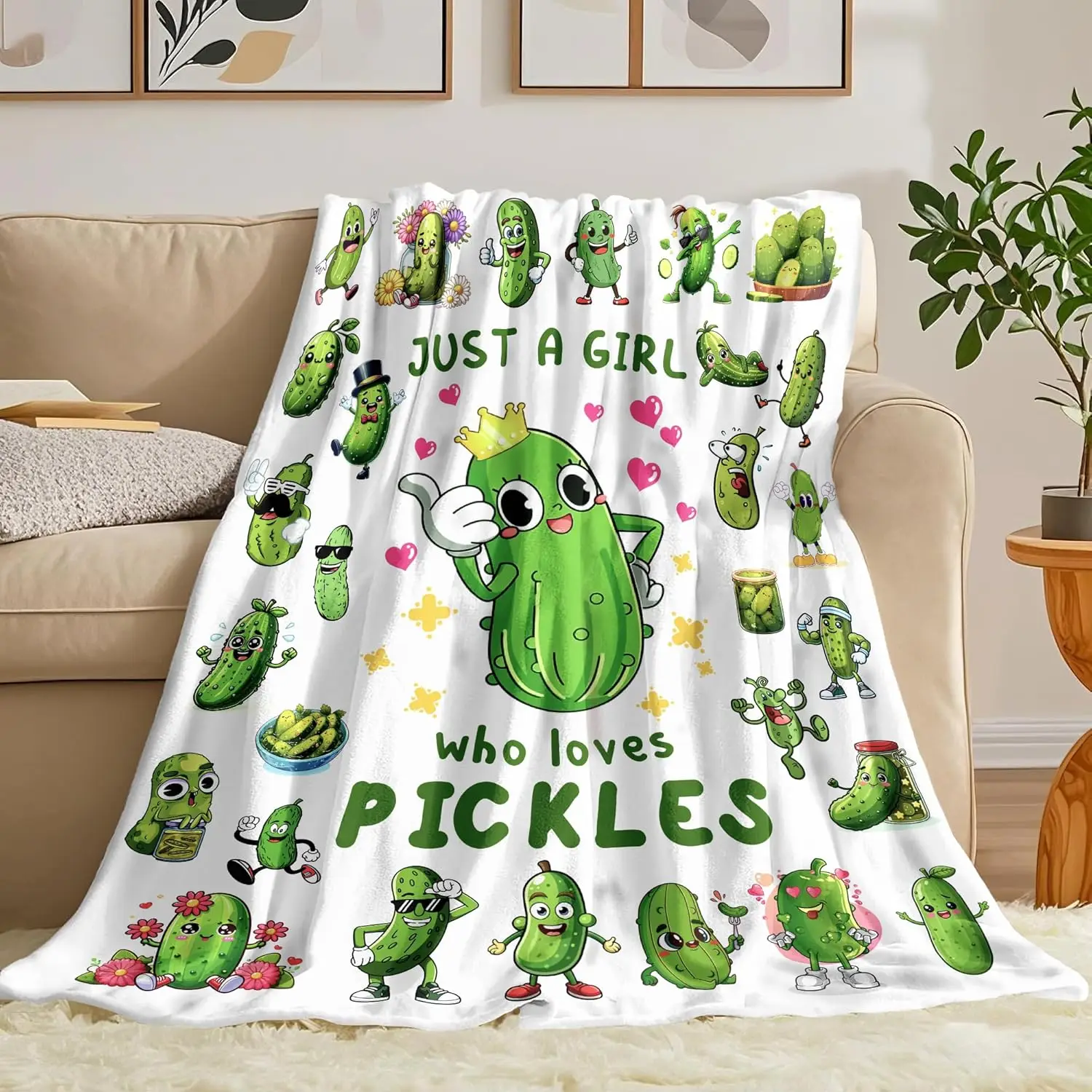 Pickle Blanket Gifts for Pickle Lovers Pickles Throw Blanket Pickles Bedding Decor Stuff Gifts for Girls Women 50