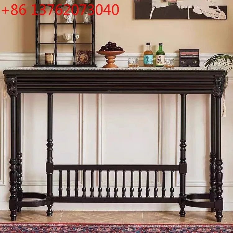 American strip case black knight carved entrance table solid wood end view table dining table