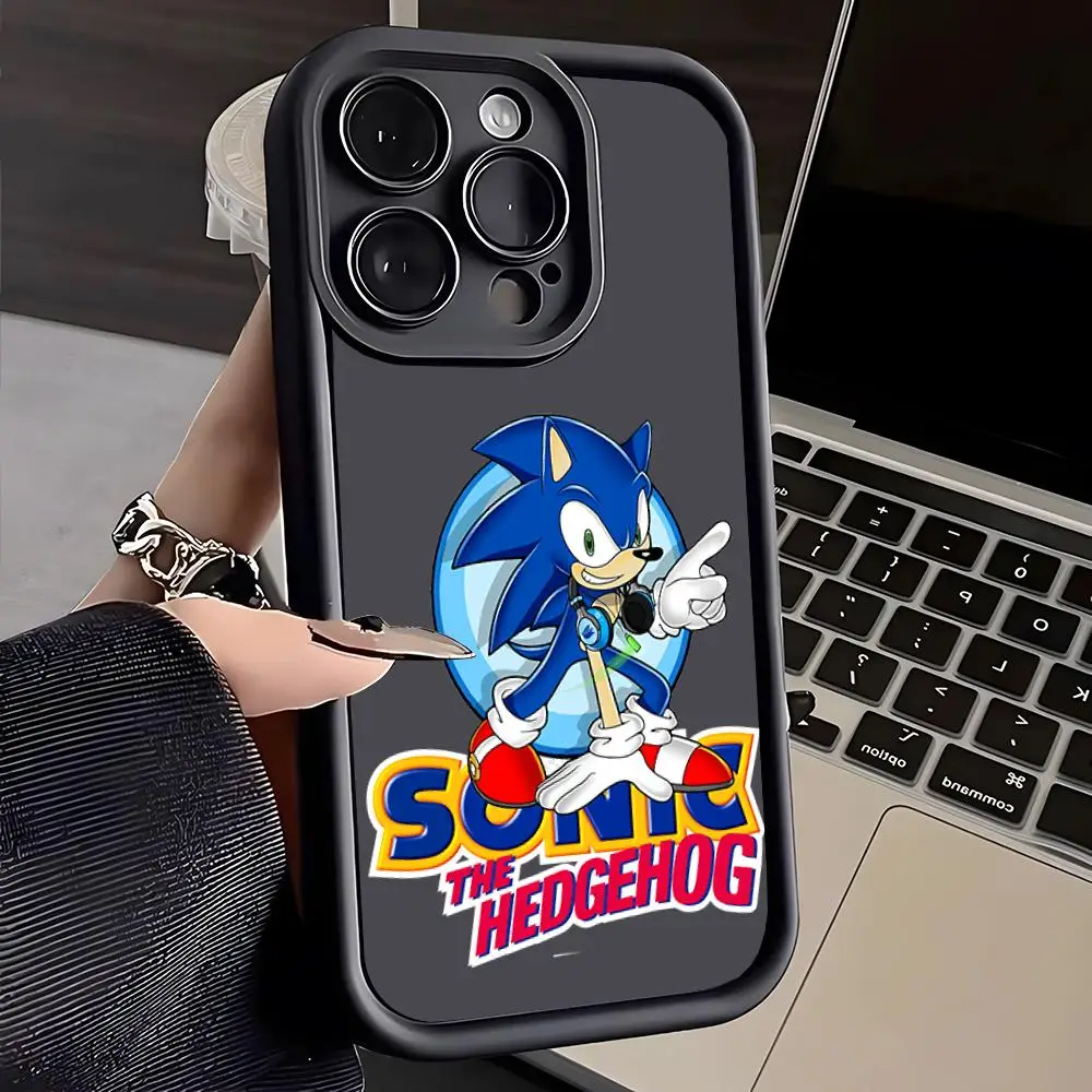 Sonic The Hedgehogs Phone Case For IPhone 16 Pro Max 15 Pro 14 Plus 13 12 11 XR XS Max X 7 8 Plus Soft TPU Back Cover