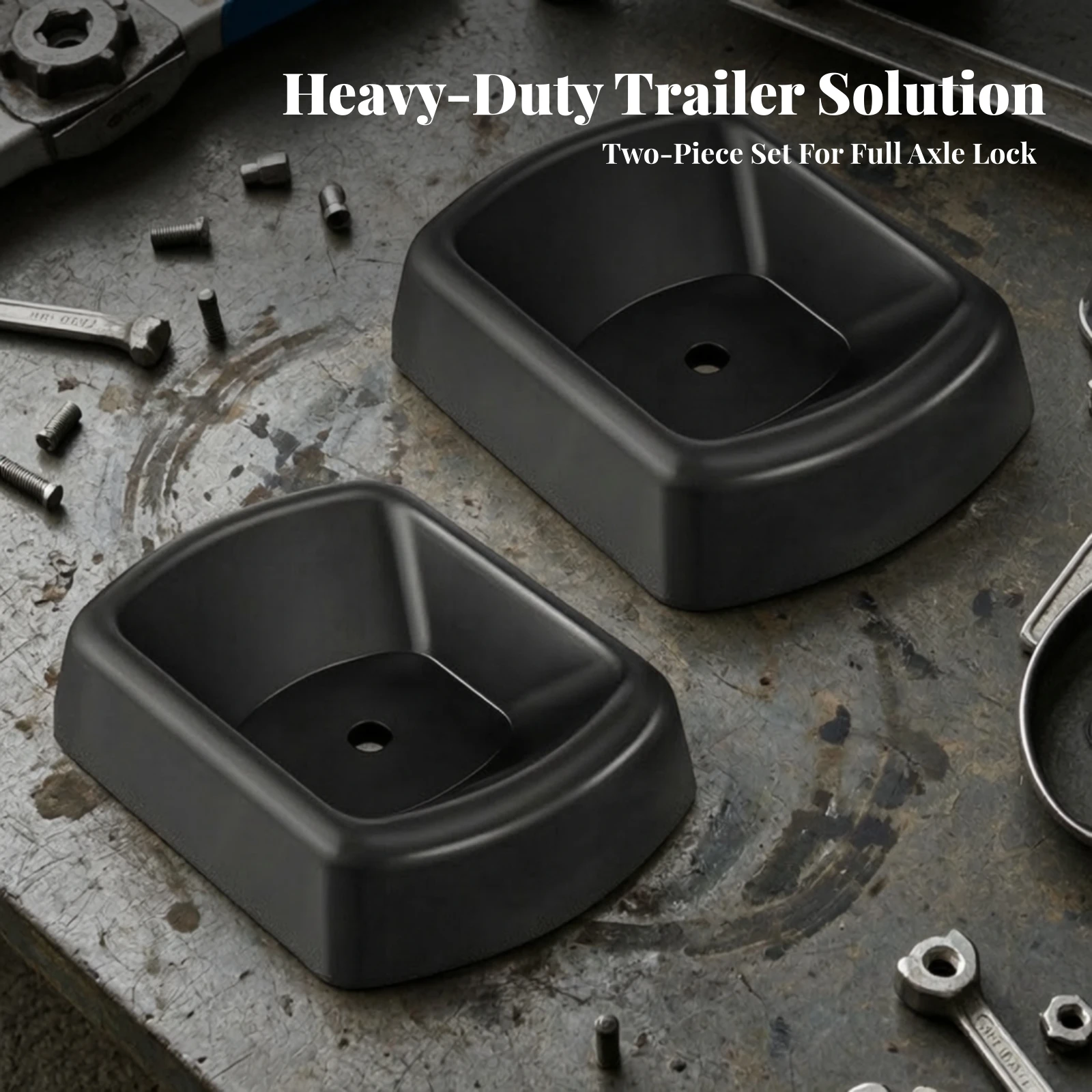2 Pieces Rubber Wheel Stop Blocks Low-Height Caster Wheel Chocks Caster Cup Anti-Rutsch Castor Cup Gummiert for Trailer Owners