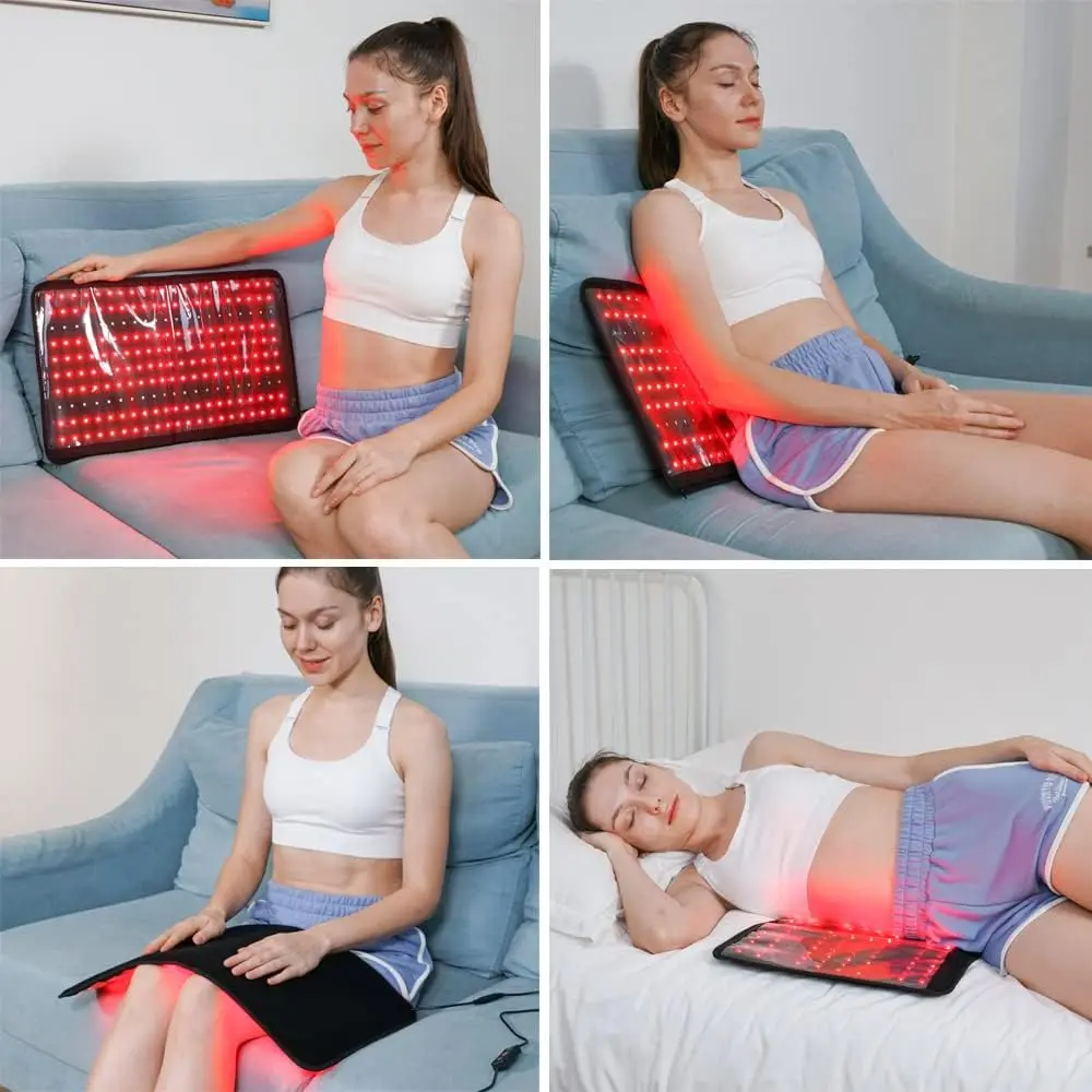 LOVTRAVEL Red Light Therapy Blanket 210pcs LEDs 635nm＆850nm Near Infrared Heating Pad for Body Home Healthy Relaxation Device