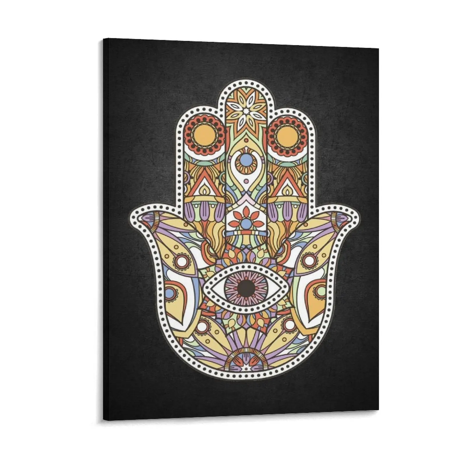 Beautiful Hamsa Hand Canvas Painting Poster Garage Decoration Wall Mural Designing Wall Mural Decoration Framed Wall Paintings