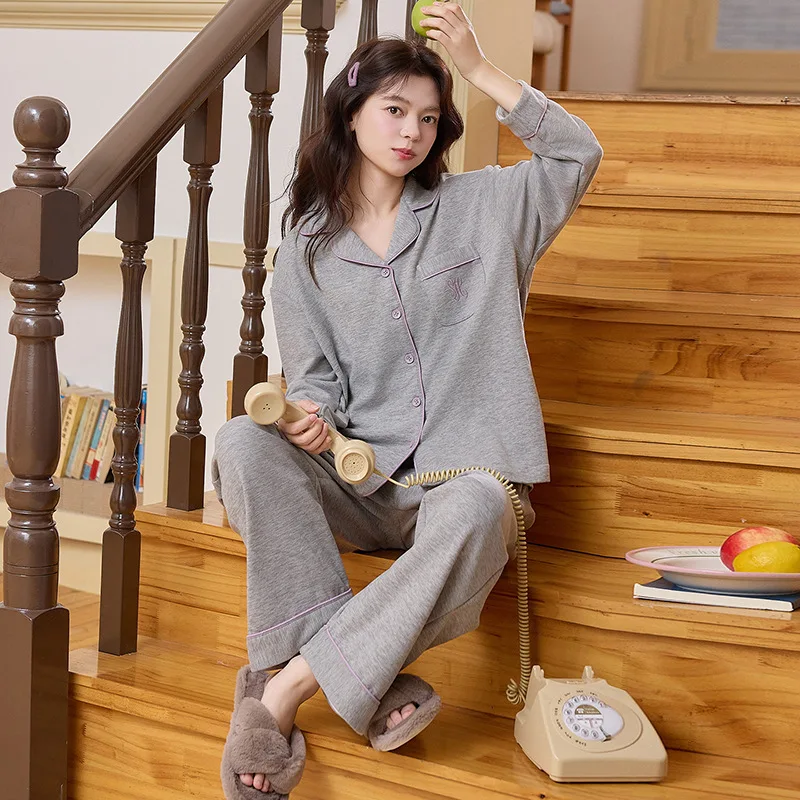New Arrival Thermal Fleece Sleepwear for Women Autumn Warm Cardigan Nightwear Ladies Button Winter Pajamas Set pijama mujer