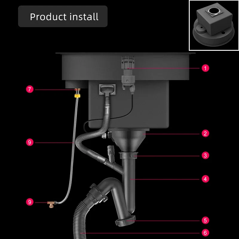 ASRAS-Mini Évier Circulaire Caché en Acier Inoxydable 304, Épaisseur de 4mm, Fait à la Main, Tasse