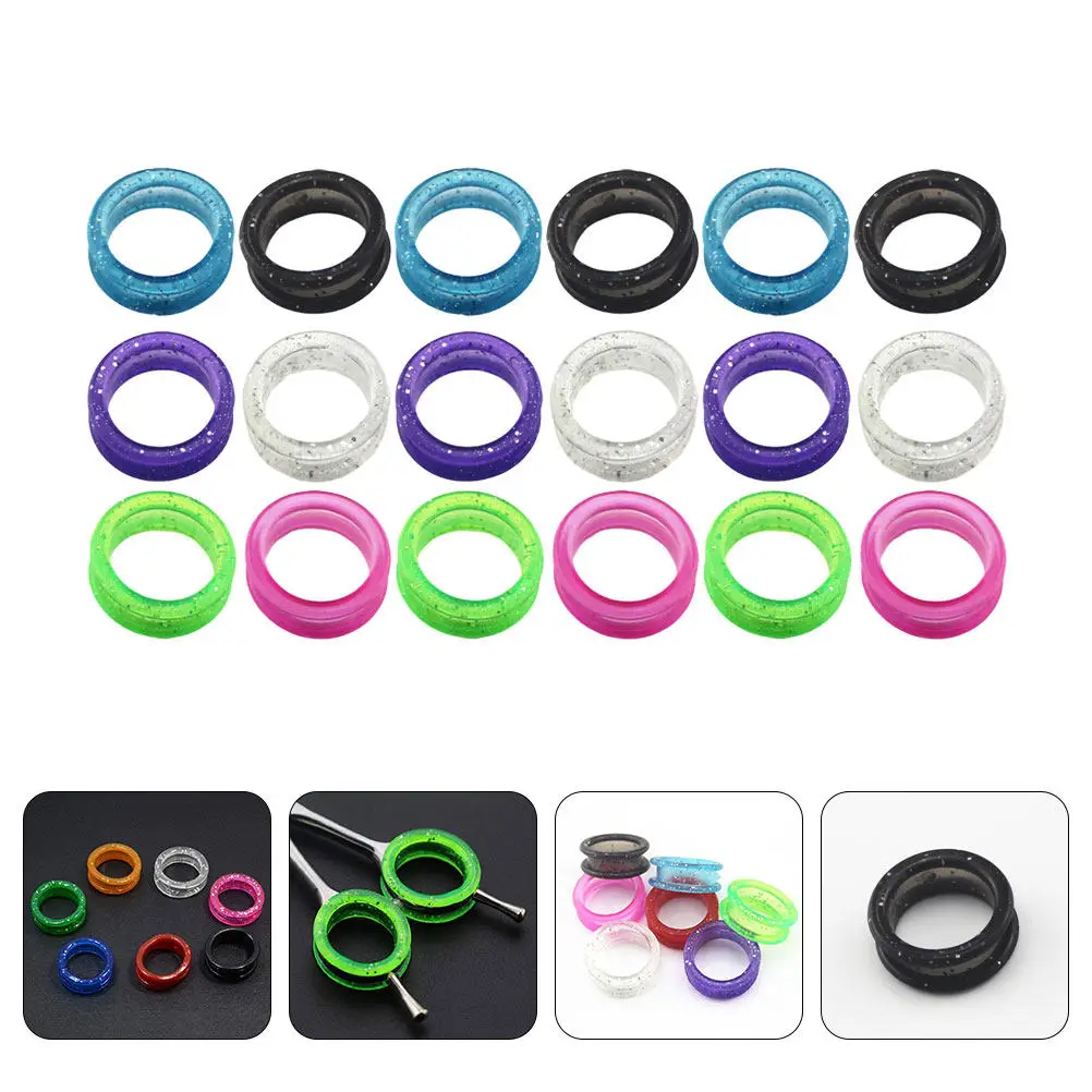 18pcs Silicone Finger Rings for Hairdressing Scissors