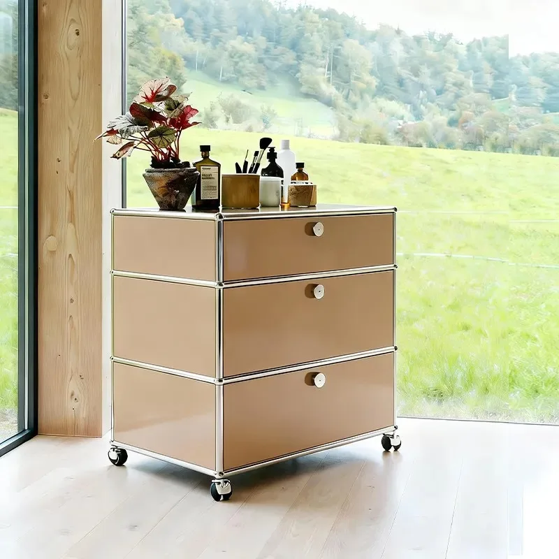 Mobile side few, medieval style module storage bucket cabinet, living room sofa side cabinet