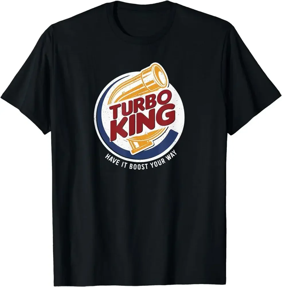 Turbo King - Drag Racing Printed T-shirts Are Unisex Cotton Retro Everyday Street Wear with Short Sleeves