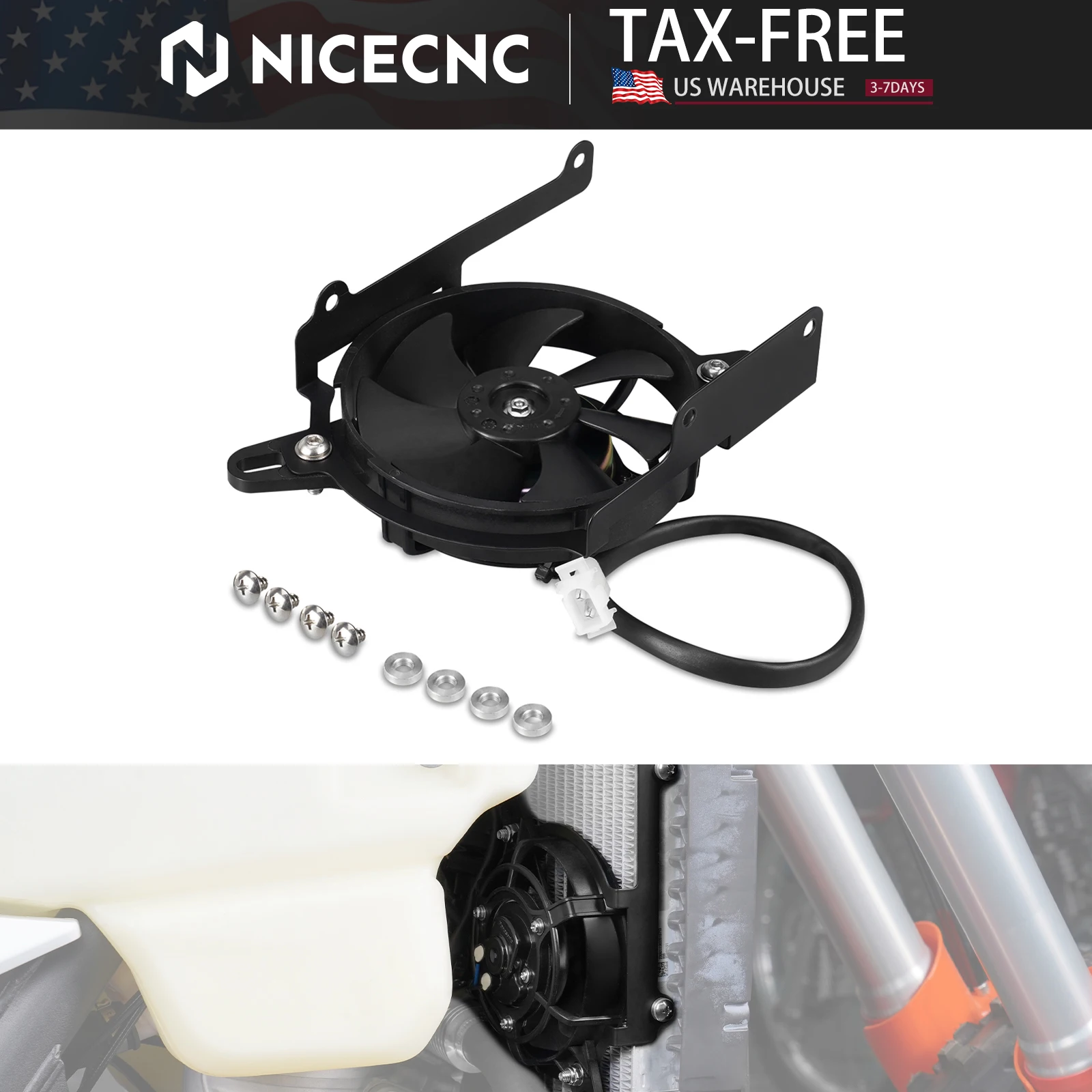 

(US stock) For 2025 2024 KTM EXC 300 EXCF 350 SX 125 SXF 450 Radiator Cooling Fan Bracket Kit For Husqvarna TE 300 GasGas EC 250