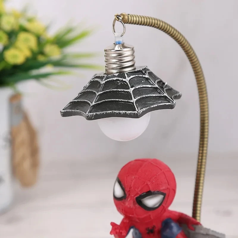 Disney Spiderman Cartoon Super Hero Spider Man Personalized Bedside Night Light Toys Charm Gift Charm Room Decor Ornament Doll