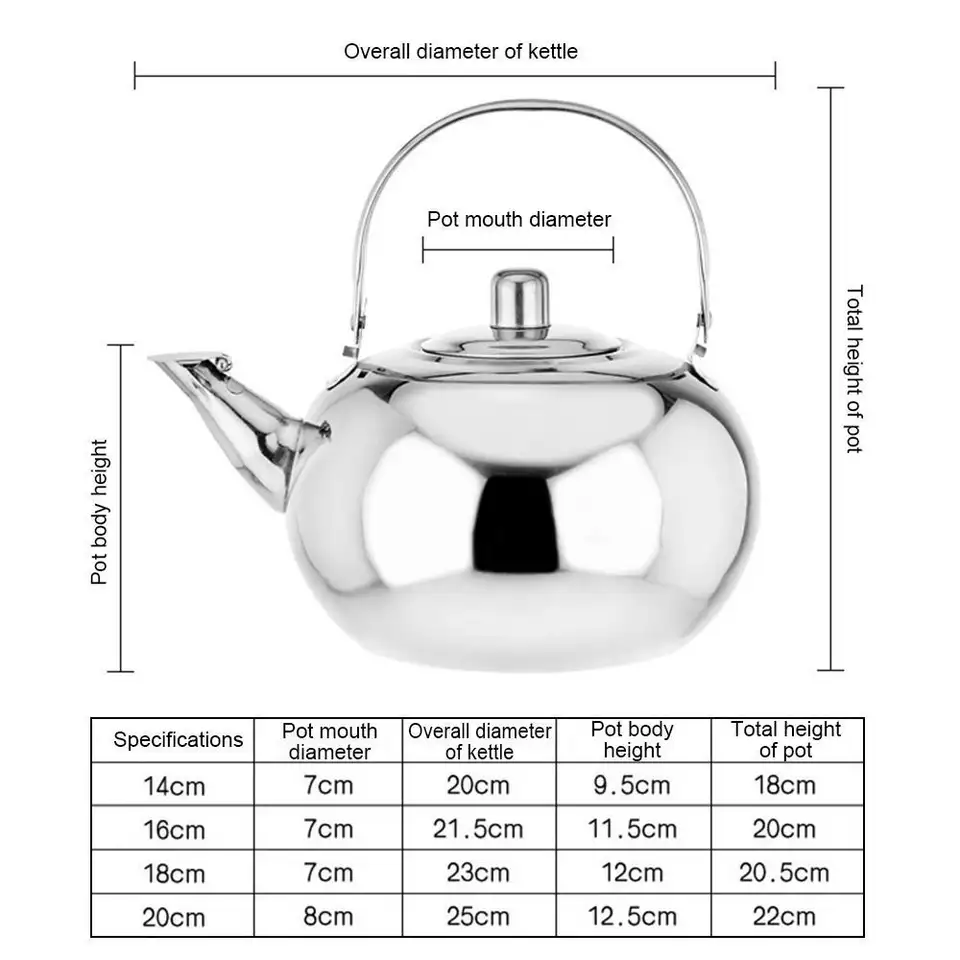 Stainless Steel Water Kettles Teapot with Infuser Filter Coffee Kettle Cookware Tea Coffee Tools - 5