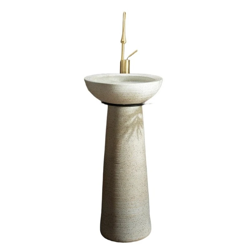 

Ceramic stone outdoor washbasin, courtyard column basin, bed and breakfast hand-washing floor-to-ceiling washbasin