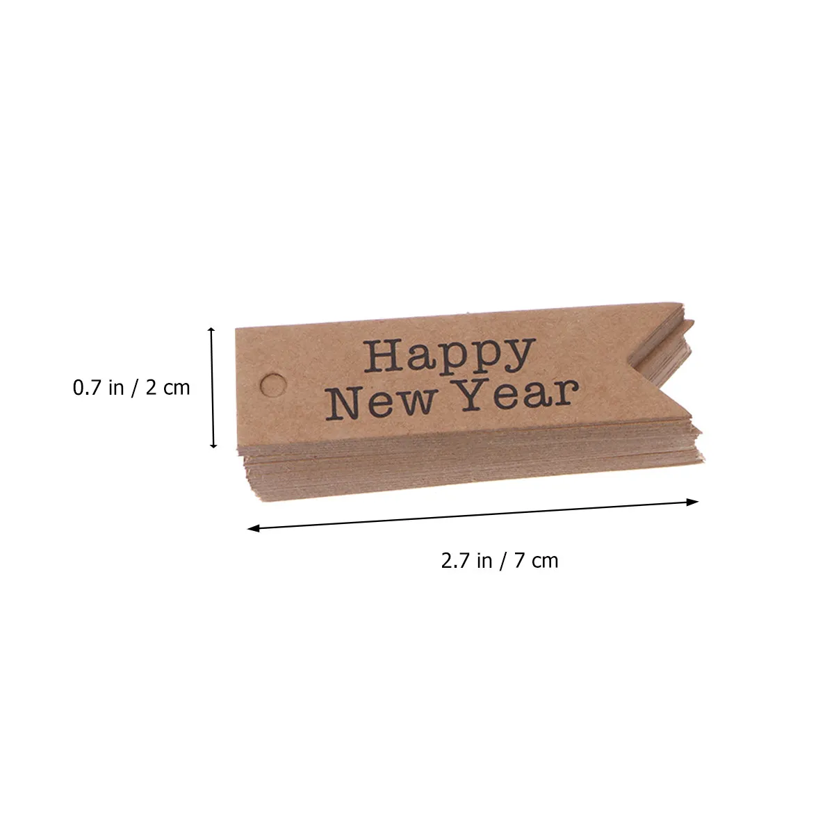 100Pcs Kraft Paper Hanging Gift Tag Happy New Year Letter Printing DIY Labels Rope Brown Paper Tags Tag Gift Happy New Year Tags