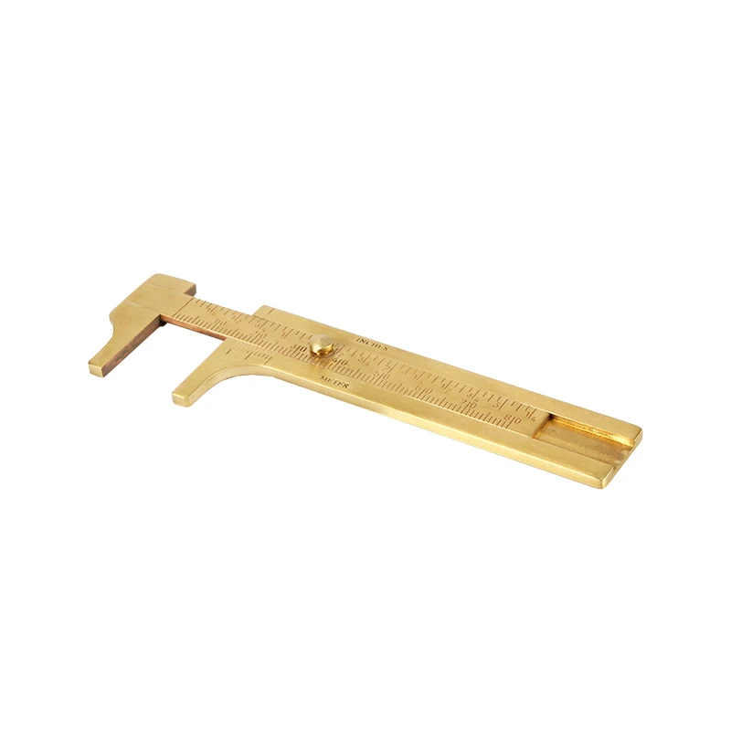 TSK Double Scale Jewelry Mini Brass Caliper 80mm Metric & Inch Precision Sliding Brass Gague Non-Rusting Vernier Caliper