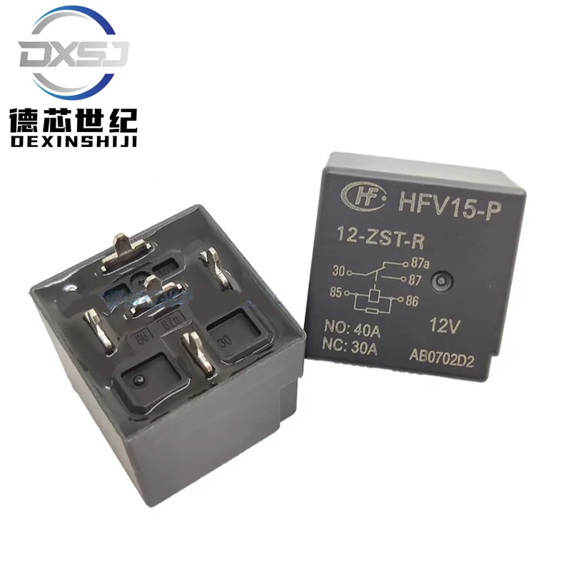 Relé automotivo original Hongfa, PC Pin, HFV15P-P-12V-ZST-R, 40A